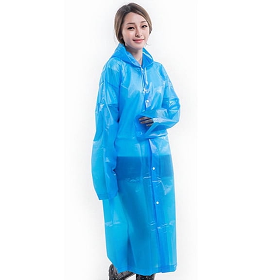 Adult Portable Raincoat Rain Poncho with Hoods and Sleeves See Through Hooded Raincoat Festival Long Rain Coat Outdoor Camping Rainwear