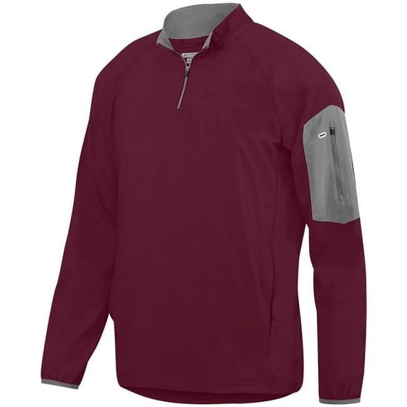 Adult Preeminent Half-Zip Pullover, Maroon & Graphite - Small