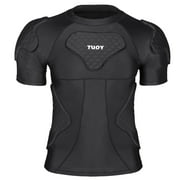 Men Padded Proctective Shirt Sports Guard Compression  6-Pads Chest Rib Protector Football Rugby Protective Gear