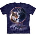 thumbnail image 1 of Adult Purple 100% Cotton Dreamcatcher Wolves T-Shirt, 1 of 1