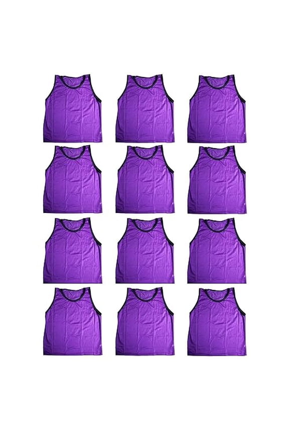 Adult Purple Scrimmage Training Vests Pinnies, Quantity 12