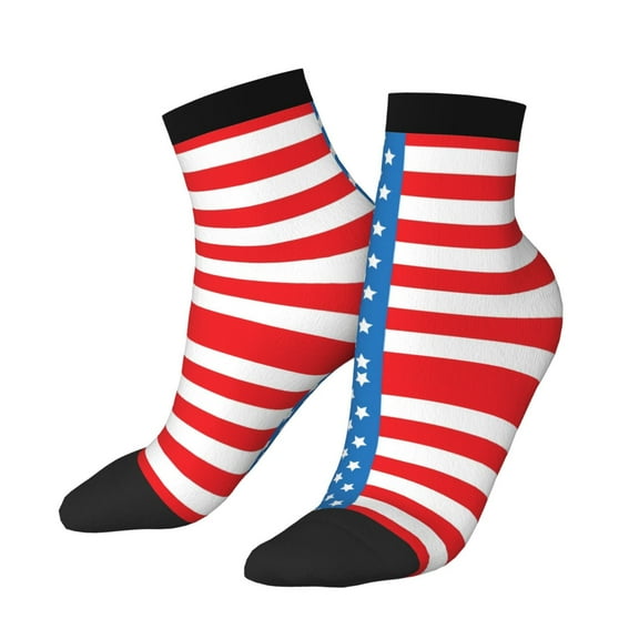 Adult Quarter Ankle Socks America Flag Cushion Ventilation Sports Socks