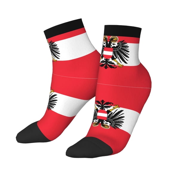 Adult Quarter Ankle Socks Austrian Flag Cushion Ventilation Sports Socks