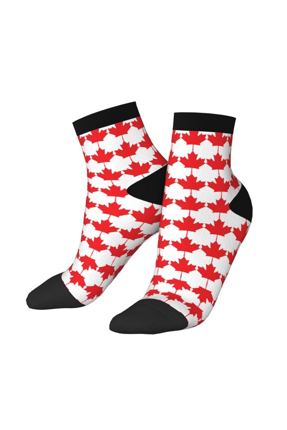 Adult Quarter Ankle Socks Canadian Maple Leaf Flag Cushion Ventilation Sports Socks