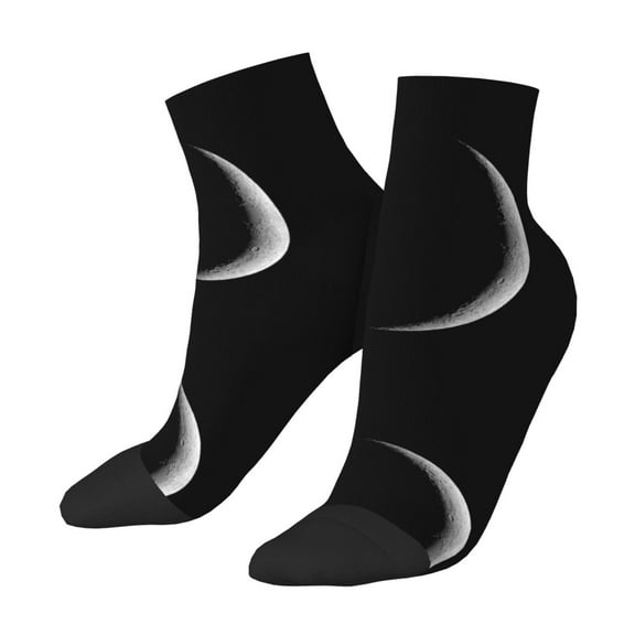 Adult Quarter Ankle Socks Crescent Moon Cushion Ventilation Sports Socks