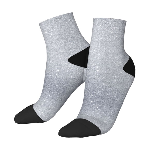 Adult Quarter Ankle Socks Diamond Silver Pattern Cushion Ventilation Sports Socks