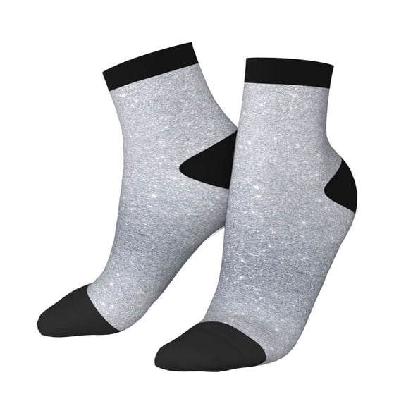 Adult Quarter Ankle Socks Diamond Silver Pattern Cushion Ventilation Sports Socks