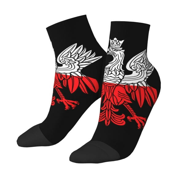 Adult Quarter Ankle Socks Polish Flag White Eagle Cushion Ventilation Sports Socks