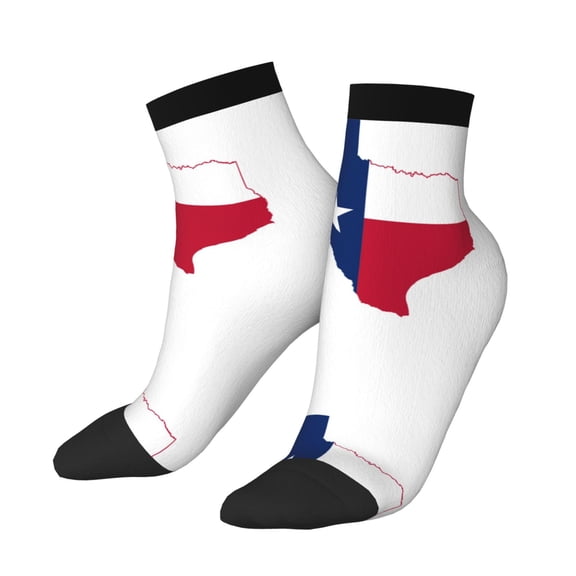 Adult Quarter Ankle Socks Texas Flag Map Cushion Ventilation Sports Socks