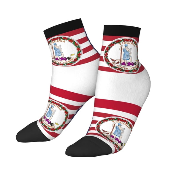Adult Quarter Ankle Socks Virginia Texas Flag Cushion Ventilation Sports Socks