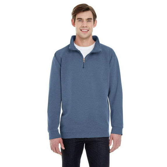 Adult Quarter-Zip Sweatshirt - BLUE JEAN - S