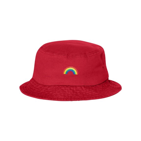 Adult Rainbow Embroidered Bucket Cap Dad Hat