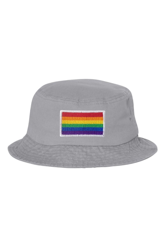 Adult Rainbow Gay & Lesbian Pride Flag Embroidered Bucket Cap Dad Hat