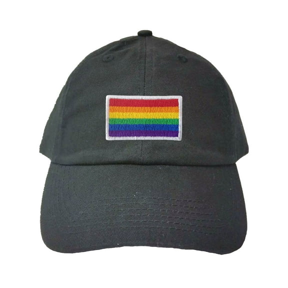 Adult Rainbow Gay & Lesbian Pride Flag Embroidered Dad Hat