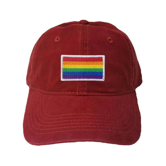 Adult Rainbow Gay & Lesbian Pride Flag Embroidered Dad Hat