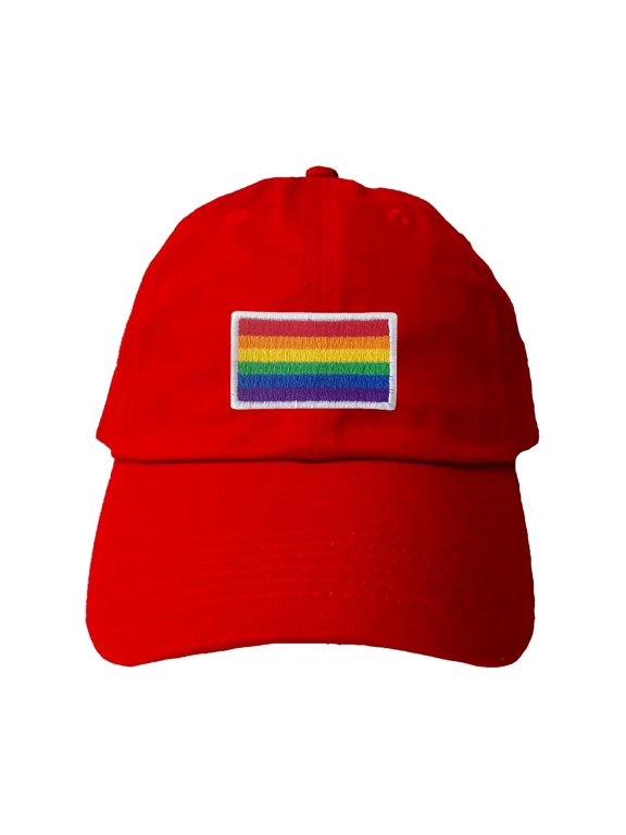 Adult Rainbow Gay & Lesbian Pride Flag Embroidered Dad Hat