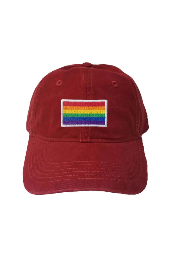 Adult Rainbow Gay & Lesbian Pride Flag Embroidered Deluxe Dad Hat