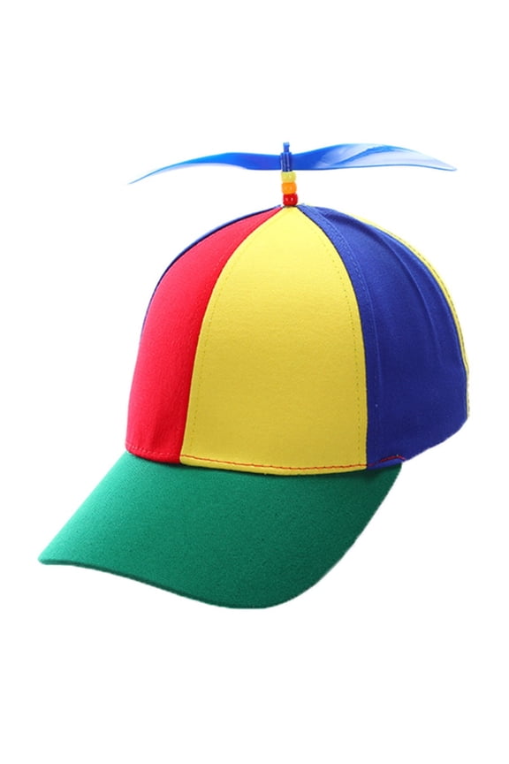 Adult Rainbow Propeller Hat, Spinning Helicopter, Adjustable Snapback, for Parties & Outdoor