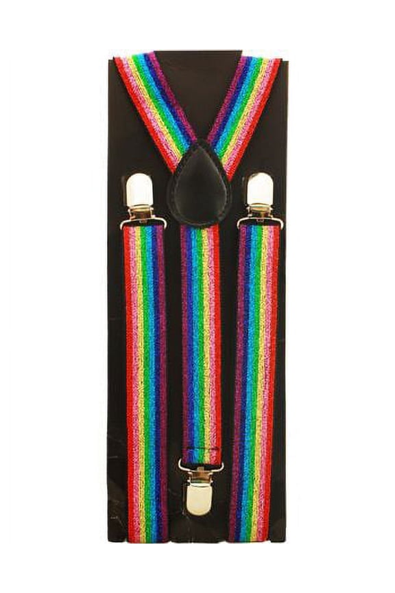 Adult Rainbow glitter Shimmer Suspenders for Party Wedding Prom Fashion Suspender