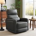 thumbnail image 1 of Adult Recliner Chair, 360 Swivel Rocker Sofa with Adjustable Backrest and Footrest, Faux Leather Wingback Armchair with Hidden Pull Tabs for Living Room, Gray, 1 of 9