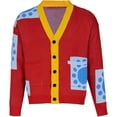 thumbnail image 1 of Red Knit Cardigan Sweater Jacket Coat for Adult Women and Men Unisex Casual Outerwear, 1 of 4