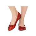 thumbnail image 1 of Rubies Glitter Red Costume Ballet Shoes for Adults, Women's size 8, 1 of 2