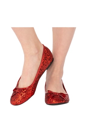 Glitter Red Costume Ballet Shoes for Adults, Women's size 9