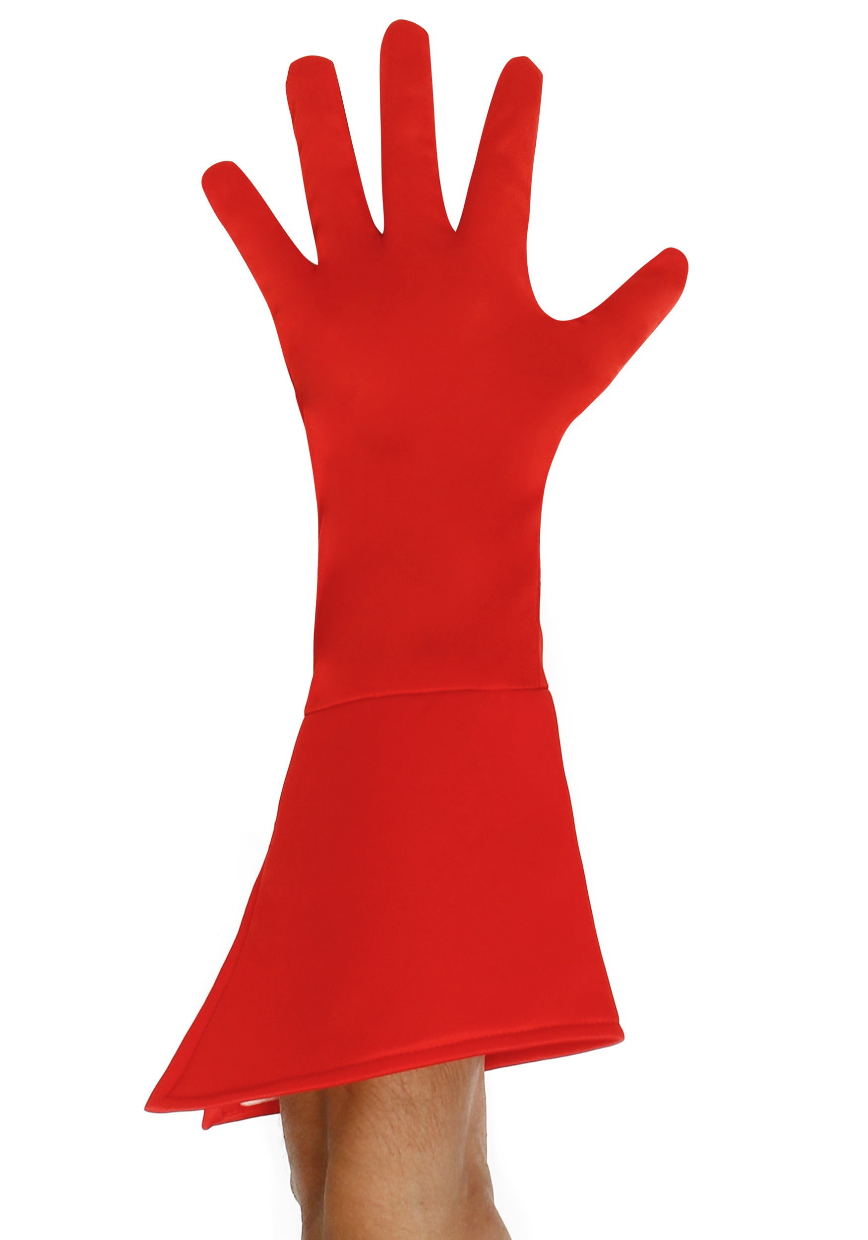 Vibrant Red Adult Superhero Gloves with Foam Cuffs