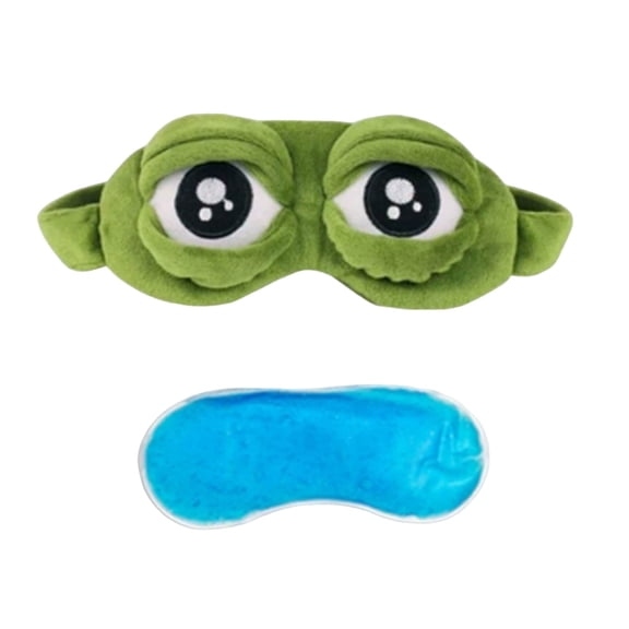 Adult Relaxation 3D Frog Plush Eye Mask, Cute Blackout Contoured Eye Cover Featuring Adjustable Elastic Band, Great for Travel, Midday Naps and Resting