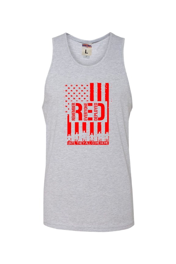 Adult Remember Everyone Deployed RED Friday Sleeveless Tank Top Cotton T-Shirt