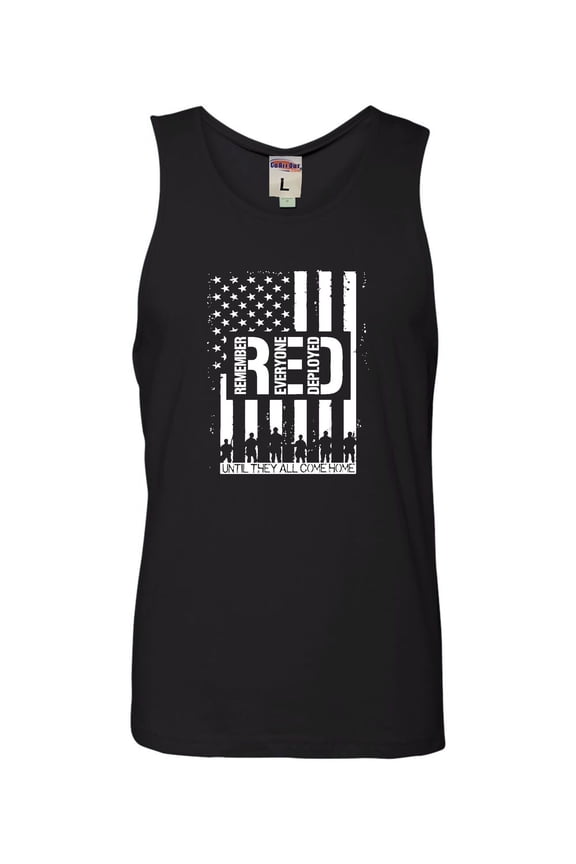 Adult Remember Everyone Deployed RED Friday Sleeveless Tank Top Cotton T-Shirt