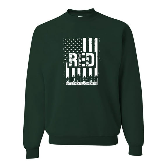 Adult Remember Everyone Deployed RED Friday Sweatshirt Crewneck