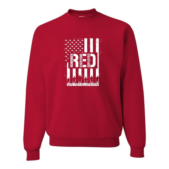 Adult Remember Everyone Deployed RED Friday Sweatshirt Crewneck