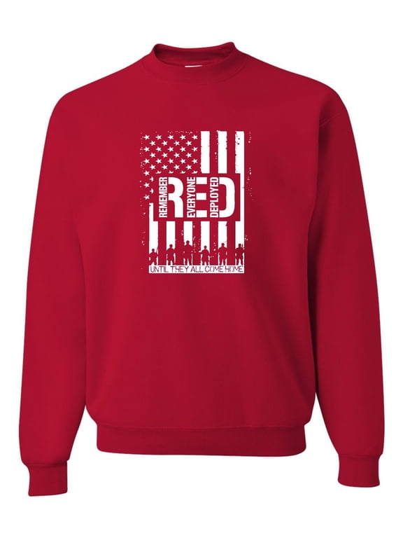 Adult Remember Everyone Deployed RED Friday Sweatshirt Crewneck