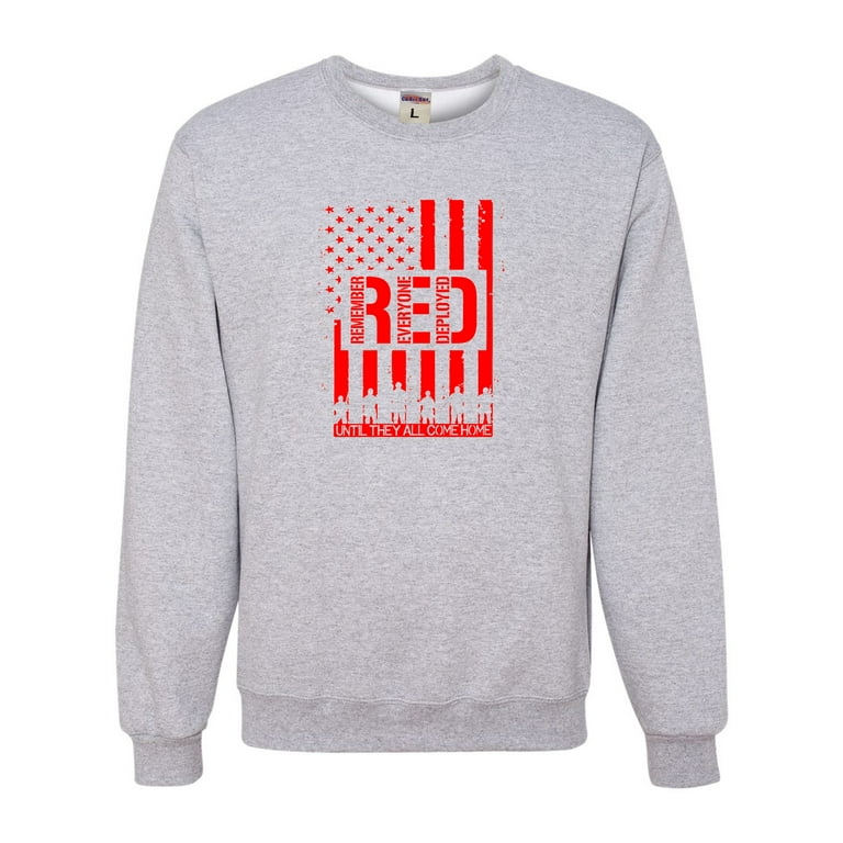 Adult Remember Everyone Deployed RED Friday Sweatshirt Crewneck  