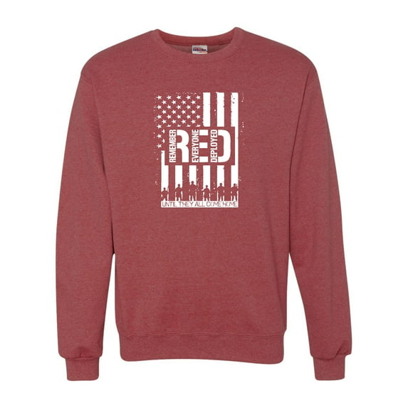 Adult Remember Everyone Deployed RED Friday Sweatshirt Crewneck