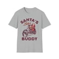 thumbnail image 1 of Adult Retro Biker Santa T-Shirt, Christmas Motorcycle Riding Santa Shirt, 1 of 3