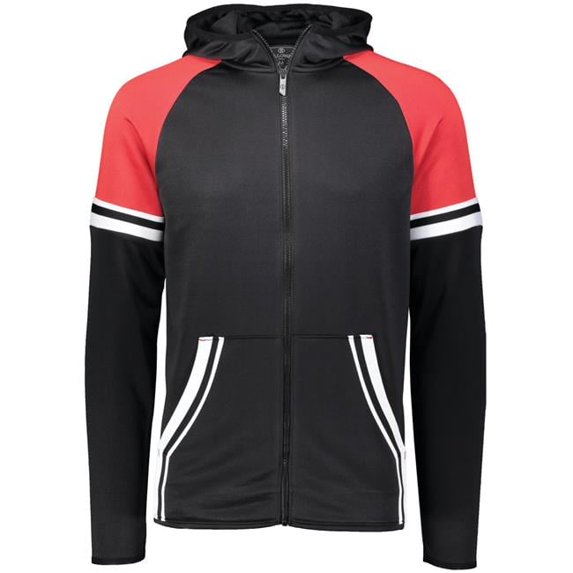 Adult Retro Grade Jacket, Black & Scarlet - Small
