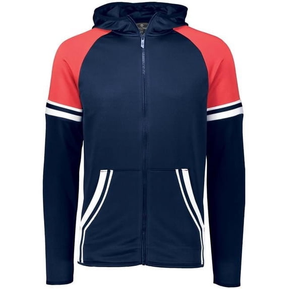 Adult Retro Grade Jacket, Navy & Scarlet - Extra Large
