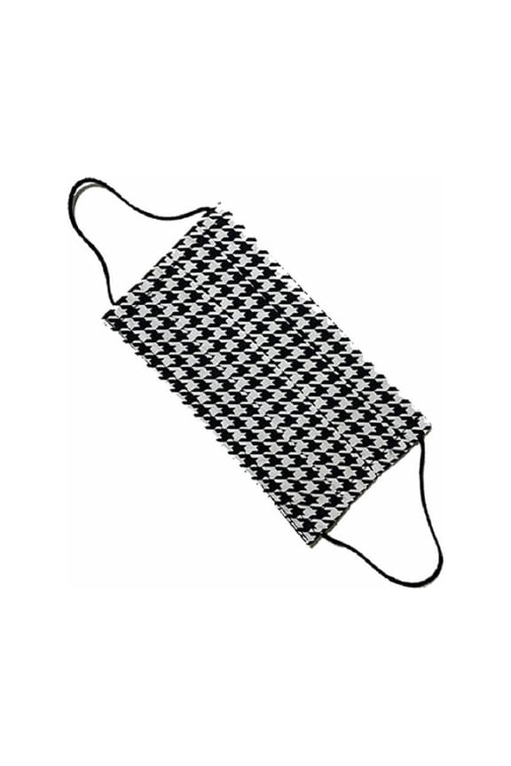 Adult Reusable Triple-Layer Print Cotton Fabric Nose Clip Cloth Face Masks 6 Pieces, Houndstooth