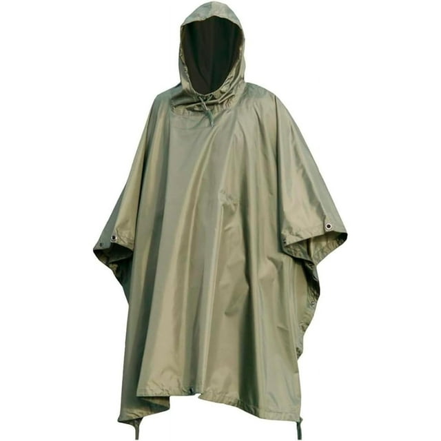 Adult Ripstop Wet Weather Lightweight Waterproof MultiUse Rain Poncho