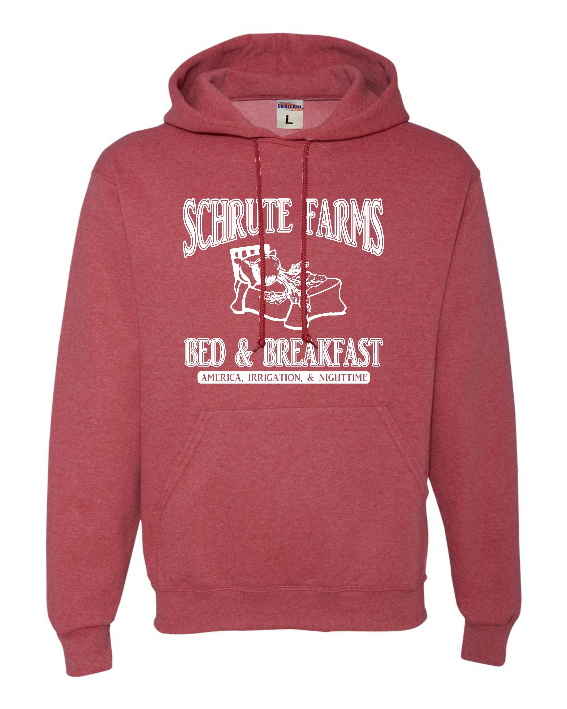 Schrute farms bed and shop breakfast hoodie