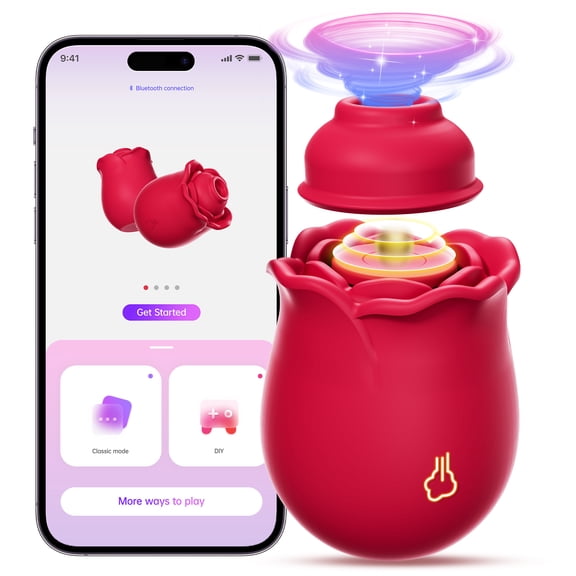 Adult Rose Toy Vibrator for Women Detachable Sucking and Vibrating 10 Vibration Mode Sexual Tools Sucker for Couples Games
