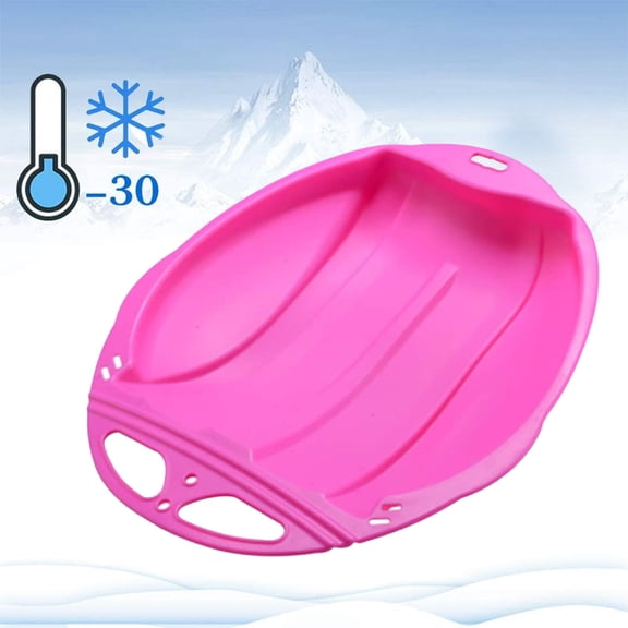 Adult Round Snow Sled Board, Durable Sand Slider Disc Toy, Easter Outdoor Decorations, 2-in-1 Ski Pad for Winter Snow & Summer Sand Outdoor Activities, Easter Gifts, 18.8*16.5*3.3in, Pink