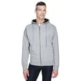 thumbnail image 1 of Adult Rugged Wear Thermal-Lined Full-Zip Fleece Hooded Sweatshirt - HTHR GREY/ BLACK - XL, 1 of 3