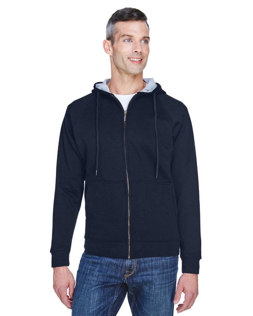Adult Rugged Wear Thermal-Lined Full-Zip Fleece Hooded Sweatshirt - BLACK/  HTHR GREY - 4XL - Walmart.com
