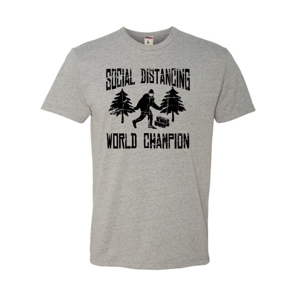 Adult Sasquatch Social Distancing World Champion Bigfoot Deluxe T-Shirt