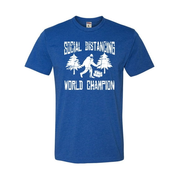 Adult Sasquatch Social Distancing World Champion Bigfoot Deluxe T-Shirt