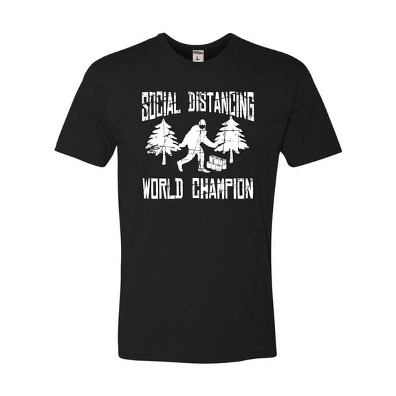Adult Sasquatch Social Distancing World Champion Bigfoot Deluxe T-Shirt