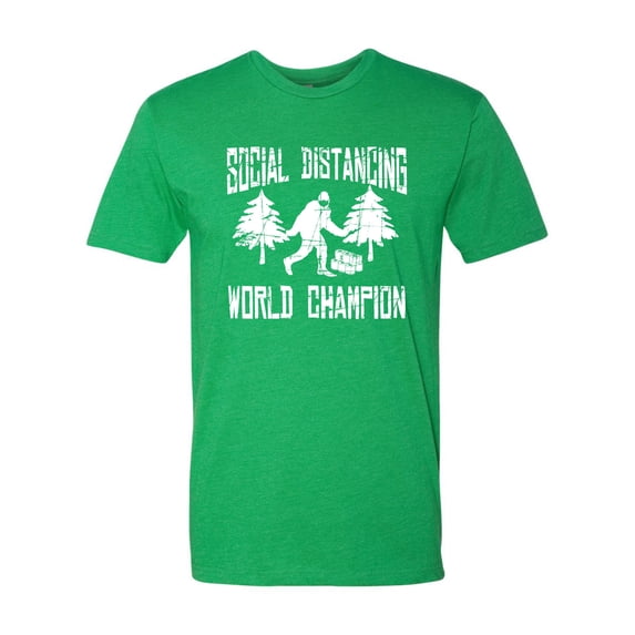 Adult Sasquatch Social Distancing World Champion Bigfoot Deluxe T-Shirt